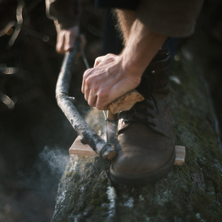 bow drill fire making, ancestral skills & wilderness survival